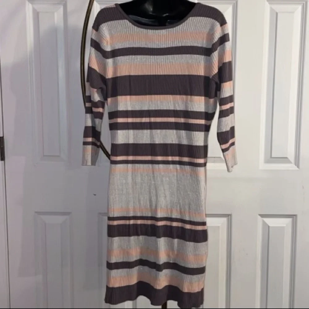 Say What Striped Metallic Sweater Dress - Picture 5 of 7